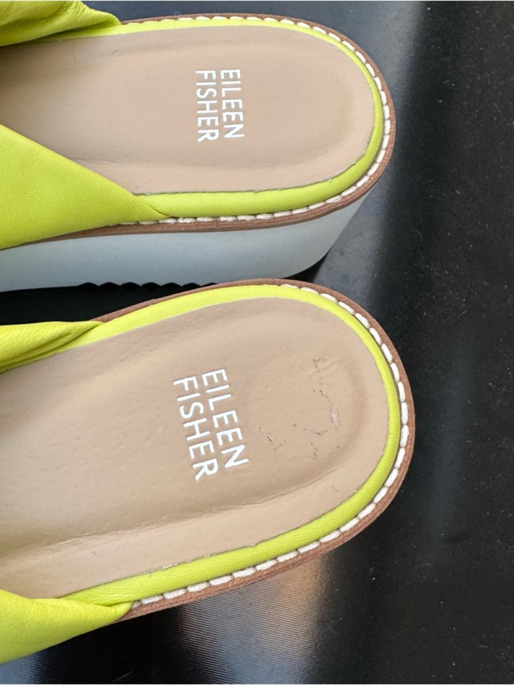 Eileen Fisher Bene Citrus Nappa Wedge Sandals - Picture 5 of 9